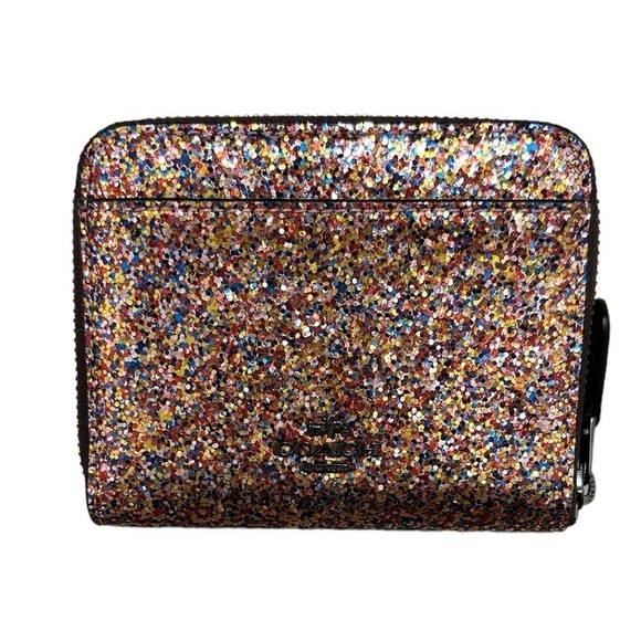 Coach X Keith Haring Small Zip Around Wallet Multi Glitter #F55639 New With Tags - Picture 2 of 16